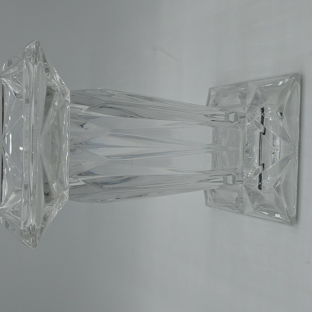 PartyLite Quad Prism Crystal Pedestal Pillar Candle Holder Vase Reversible - Picture 4 of 5